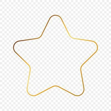 Gold glowing rounded star shape frame イラスト素材