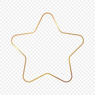 Gold glowing rounded star shape frame 스톡 일러스트