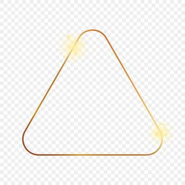 Gold glowing rounded triangle frame Stock Illustration
