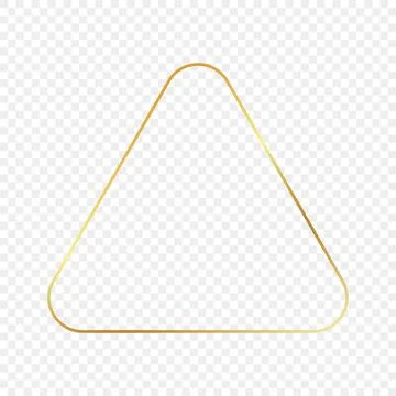 Gold glowing rounded triangle frame Stock Illustration