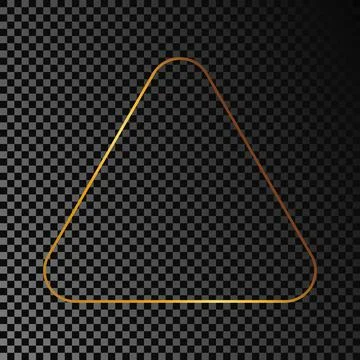 Gold glowing rounded triangle frame Stock-Illustration