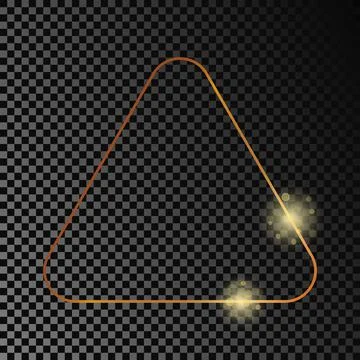 Gold glowing rounded triangle frame Stock Illustration