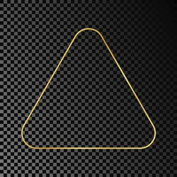 Gold glowing rounded triangle frame Stock Illustration