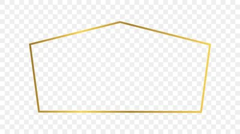 Gold glowing tetragon shape frame Stock Illustration