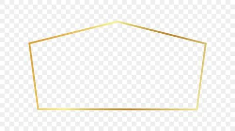 Gold glowing tetragon shape frame Stock Illustration