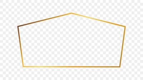 Gold glowing tetragon shape frame Stock Illustration