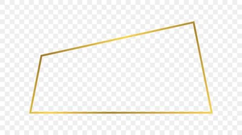Gold glowing trapezoid shape frame Illustrazione stock