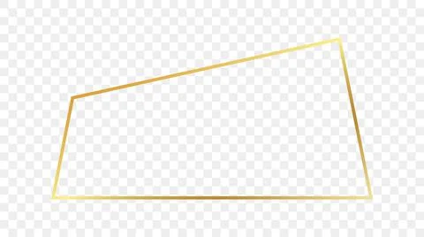 Gold glowing trapezoid shape frame Stock Illustration