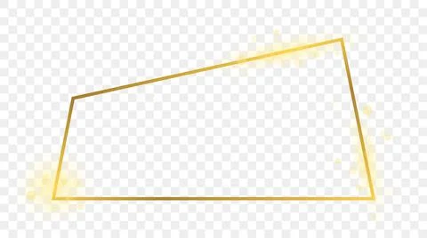 Gold glowing trapezoid shape frame Stock Illustration