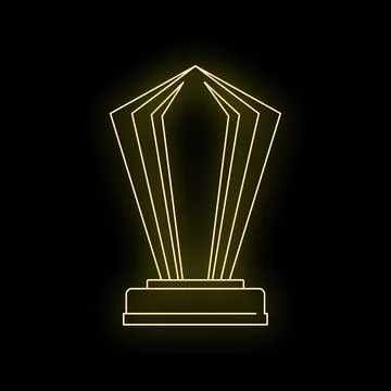 Gold glowing trophy icon representing achievement and success Stock Illustration
