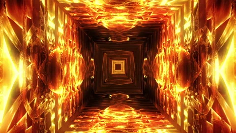 Gold Glowing Tunnel 動画素材 154241093