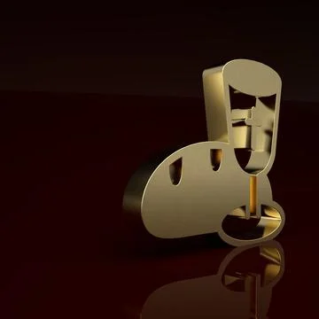 Gold Goblet and bread icon isolated on brown background. Bread and wine cup Stock Illustration