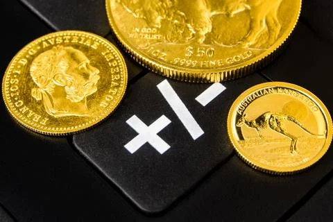 Gold is going up or down Stock Photos