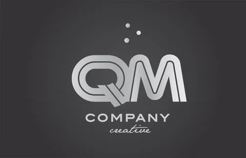 Gold golden QM combination alphabet bold letter logo with dots. Joined crea.. Stock Illustration