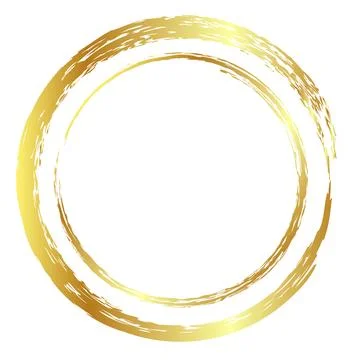 Gold golden vector simple double line frame from crayon, at white background Stock-Illustration