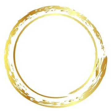 Gold golden vector simple double line frame from crayon, at white background Stock Illustration