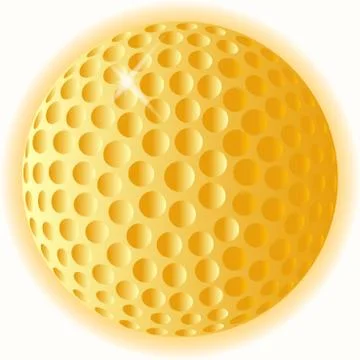 Gold golf ball Stock Illustration