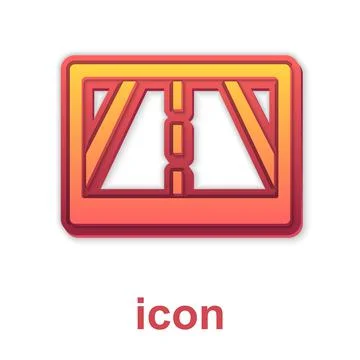 Gold Gps device with map icon isolated on white background. Vector Stock Illustration
