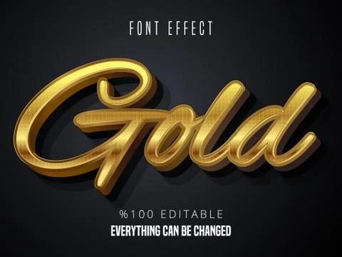 Gold gradient font effect Stock Illustration