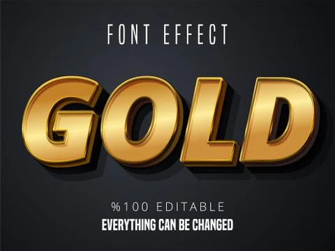 Gold gradient font effect Stock Illustration