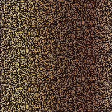 Gold Gradient Grunge Seamless Pattern With Zigzag And Spiral Illustrazione stock