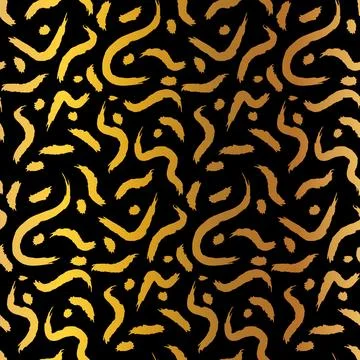 Gold Gradient Grunge Seamless Pattern With Waves Stock Illustration