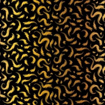 Gold Gradient Grunge Seamless Pattern With Waves Stock Illustration