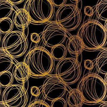 Gold Gradient Grunge Seamless Pattern With Chaos Lines Illustrazione stock