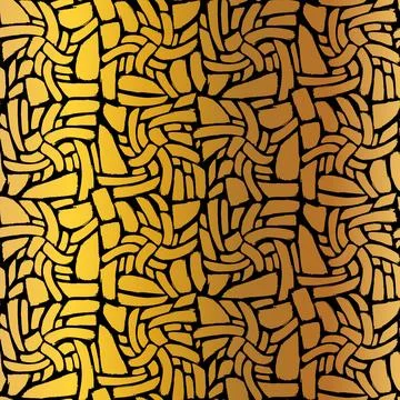 Gold Gradient Grunge Seamless Pattern With Organic Shapes Stock Illustration