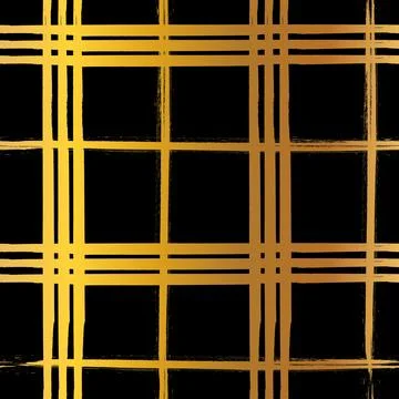 Gold Gradient Grunge Seamless Pattern With Geometric Lines Stock Illustration