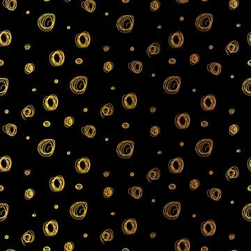 Gold Gradient Grunge Seamless Pattern With Circles Stock Illustration