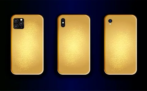 Gold gradient print design with glitter for smartphone case. Stylish print co Stock Illustration