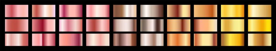 Gold gradient vector metal effect design. Rose gold texture pink luxury element Stock Illustration