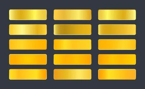 Gold gradients set. Stock Illustration