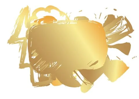 Gold graffiti speech bubble. Abstract modern Messaging sign street art deco.. 库存插图