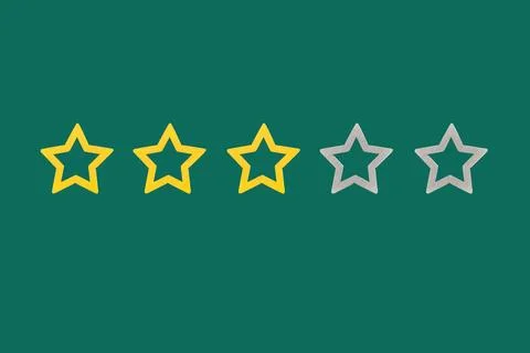 Gold, gray, silver five star shape on a green background. The best excellen.. Stock Photos