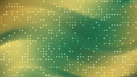 Gold green gradient background blurry with a white tiny square pixel grid 库存影片 336353565