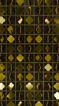 Gold Grid Clover Pattern Background Stock Photos