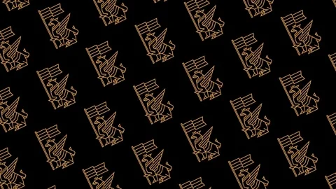 Gold griffin seamless pattern looping animation Stock Footage 339294237