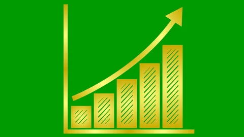 Gold groth chart green Stock Footage 221260235
