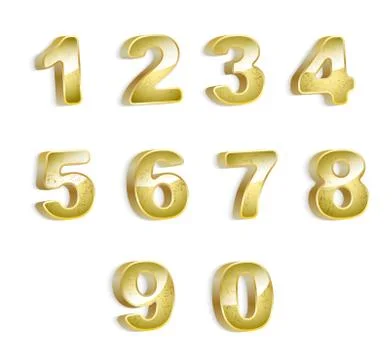 Gold grunge 3D numbers Stock Illustration