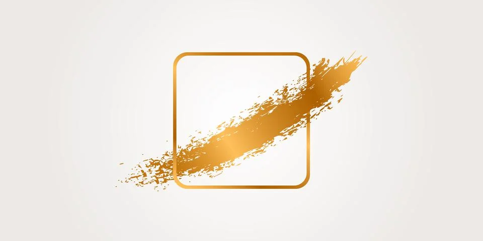 Gold grunge with rectangle Stock Illustration
