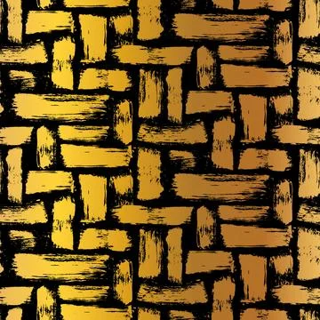 Gold Grunge Seamless Pattern With Different Brushstrokes Illustrazione stock