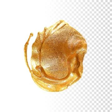 Gold hand drawn paint brush stroke Stock Illustration