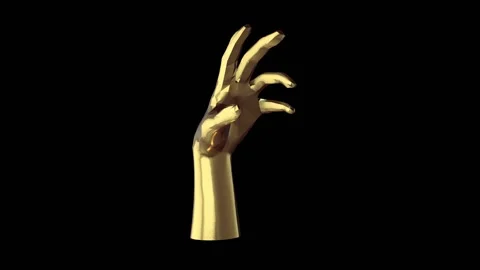 Gold Hand Stock Footage 162685554