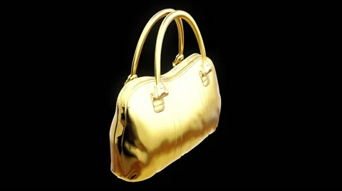 Gold handbag Stock Footage 49479486