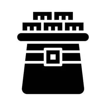 Gold in hat vector, Feast of Saint Patrick solid icon Stock Illustration