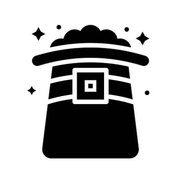 Gold in hat vector, Feast of Saint Patrick line icon Stockillustratie