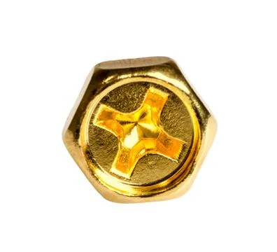 Gold head screw Stock Photos