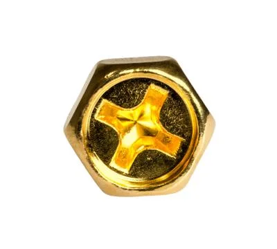 Gold head screw Stock Photos